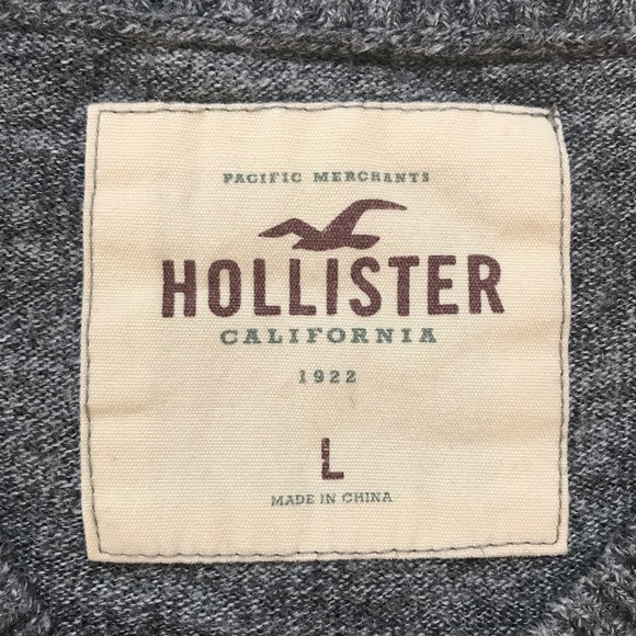 Hollister V-Neck Sweater - Mens L - Heather Gray - EUC - Picture 4 of 5